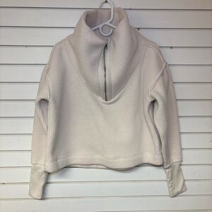 Free People Cream Cowl Neck Sweater